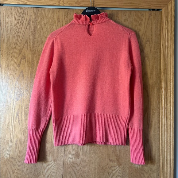 J. Crew Coral Ruffle-Neck Sweater - Picture 3 of 5